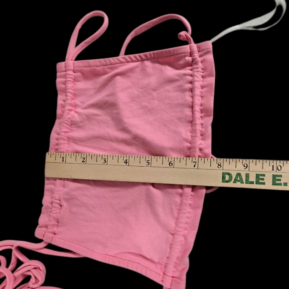 NWOT May Pink Mini Skirt Set Halter Top Ruched Skirt 2PC - Picture 10 of 10